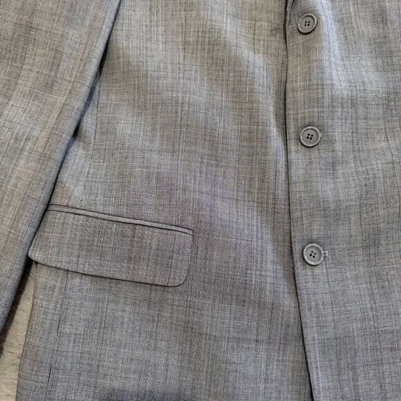 San Tropez Uomo Men's Suit 40L Gray Super 140s Merino Wool 2-Piece Classic Fit - Picture 16 of 16